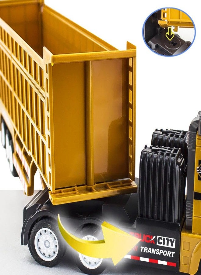 SNACKTANT Remote Control Dump Toy for Kids - 17.3" RC Semi Truck with 2 Batteries, 1:32 Construction Vehicles with Lights & Building Blocks Excavator Toy, Engineering Tractor Toy for 3 4 5 Years Boys Girls - Image 3